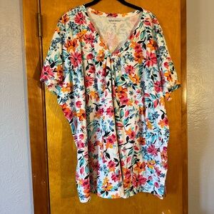 Woman Within Multicolor Floral Top